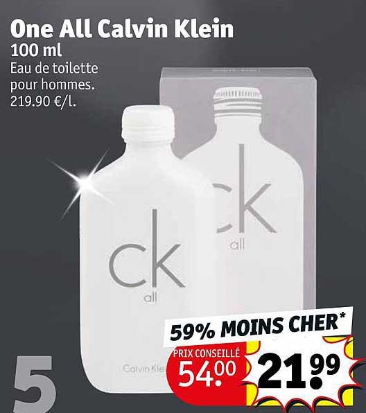 eau de toilette pour hommes one all calvin klein 100 ml