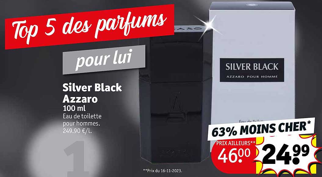 eau de toilette pour hommes silver black azzaro 100 ml