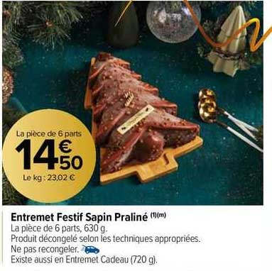 entremet festif sapin praliné