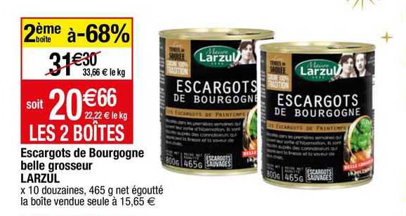 escargots de bourgogne belle grosseur larzul