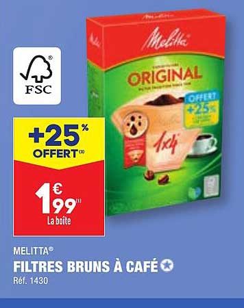 filtres bruns à café melitta