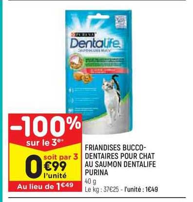 Friandieses Bucco-dentaires Pour Chat Au Saumon Dentalife Purina