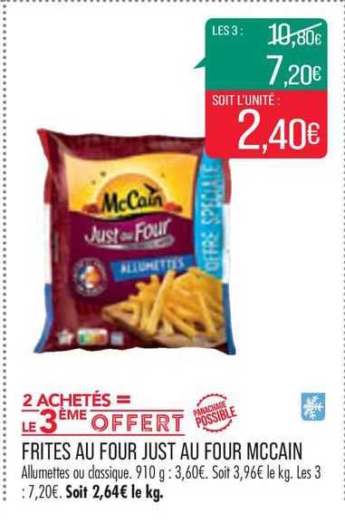 frites au four just au four mccain