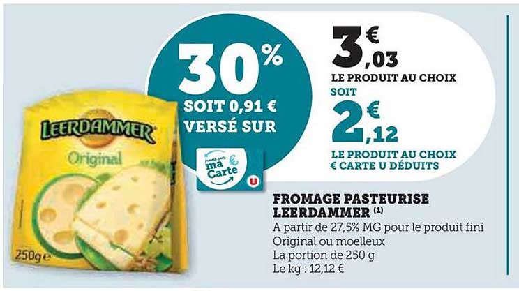 Fromage Pasteurisé Leerdammer