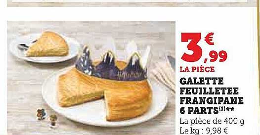 galette feuilletée frangipane 6 parts