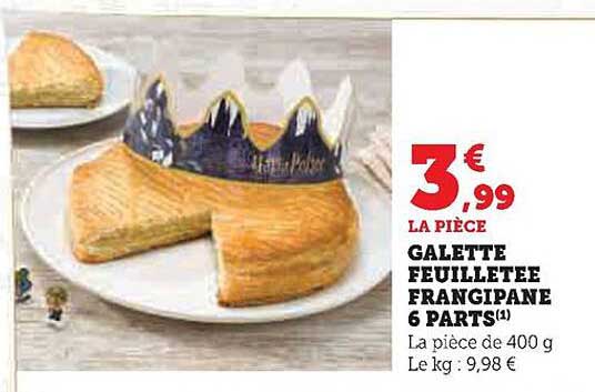 galette feuilletee  frangipane 6 parts