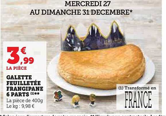 galette feuilletée frangipane 6 parts