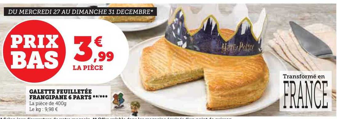 galette feuilletée frangipane 6 parts