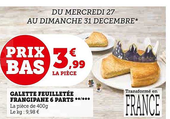 galette feuilletée frangipane 6 parts