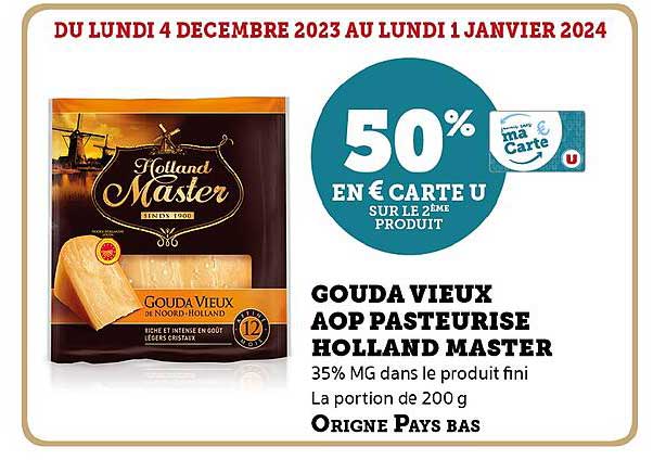 gouda vieux aop pasteurisé holland master