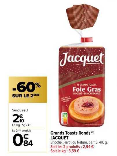 grands toasts ronds jacquet