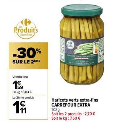 haricots verts extra-fins carrefour extra