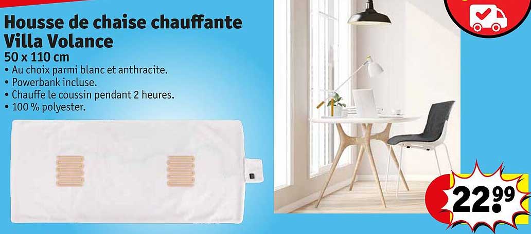 housse de chaise chauffante villa volance 50 x 110 cm