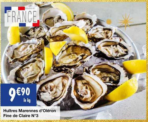 huîtres marennes d'oléron fine de claire n°3