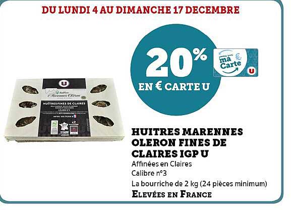 huîtres marennes oléron fines de claires igp u