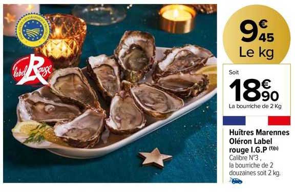 huîtres marennes oléron label rouge i.g.p.