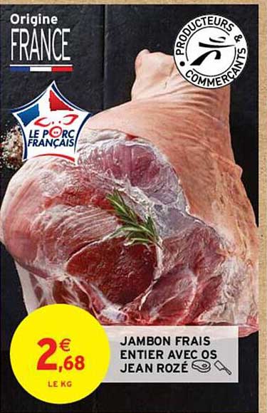 jambon frais entier avec os jean rozé
