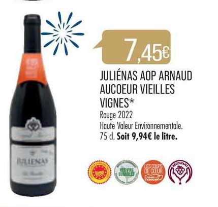 juliénas aop arnaud aucoeur vieilles vignes rouge 2022