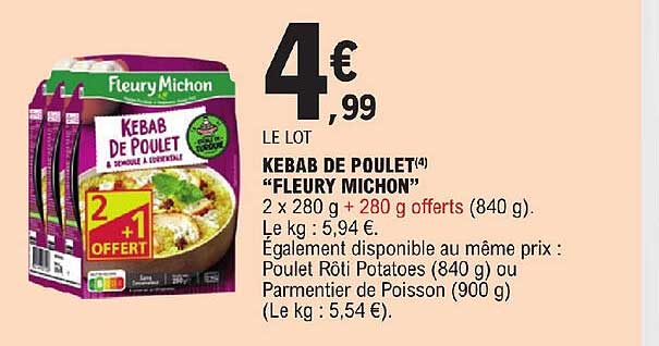 kebab de poulet "fleury michon"