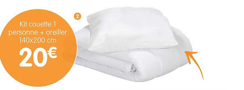 kit couette 1 personne + oreiller