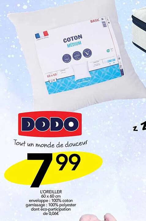 l'oreiller 60 x 60 cm dodo