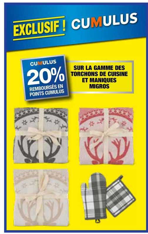 la gamme des torchons de cuisine et maniques migros