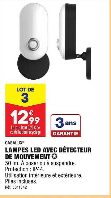 lampes led avec détecteur de mouvement casalux
