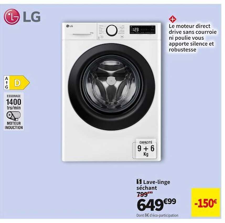 lave-linge séchant lg
