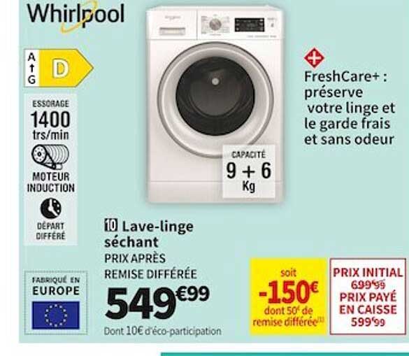 lave-linge séchant whirlpool