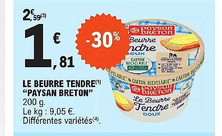 le beurre tendre "paysan breton"