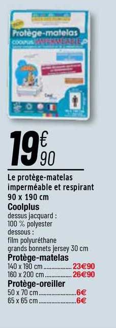 le protège-matelas imperméable et respirant 90 x 190 cm