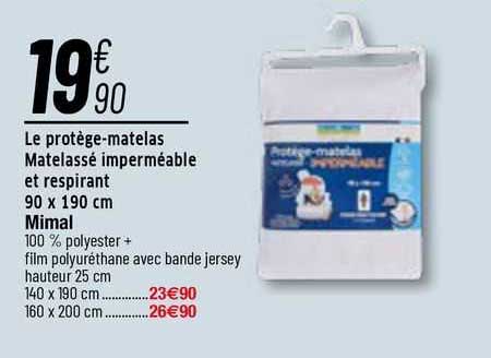 le protège-matelas matelassé imperméable et respirant 90 x 190 cm