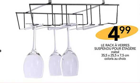 le rack à verres suspendu pour étagère