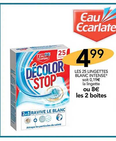 les 25 lingettes blanc intense décolor stop