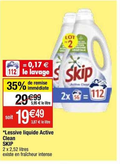 Lessive  Liquide Active Clean Skip