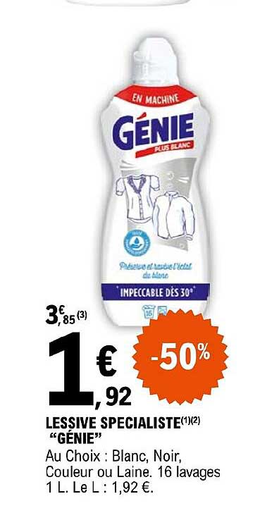 Lessive Spécialiste "génie"