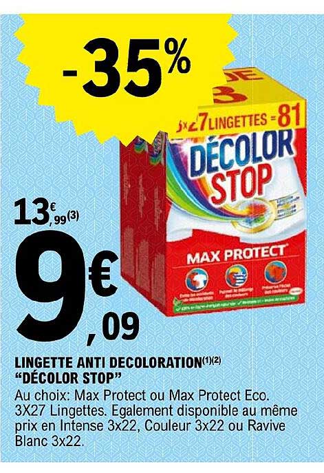 lingette anti décoloration "décolor stop"