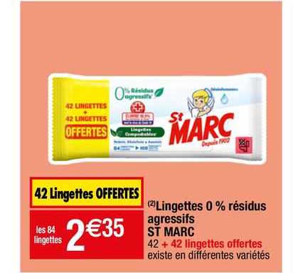lingettes 0% résidus agressifs st marc