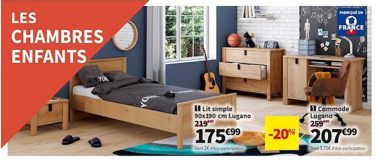 lit simple 90 x 190 cm lugano