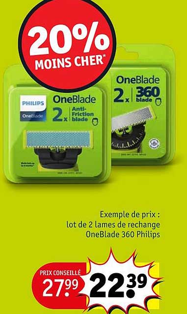Lot De 2 Lames De Rechange OneBlade 360 Phlips