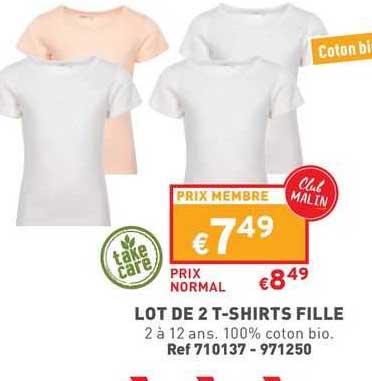 lot de 2 t-shirts fille