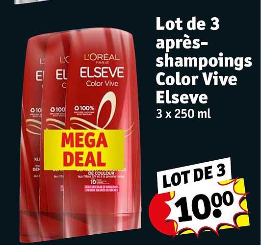 lot de 3 après-shampoings color vive elsève