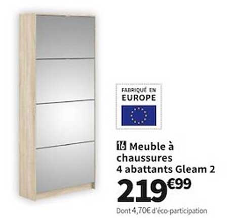 meuble à chaussures 4 abattants gleam 2