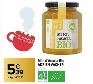 miel d'acacia bio adrien vacher