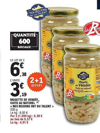 mogette de vendée, cuite au naturel «nos régions ont du talent»