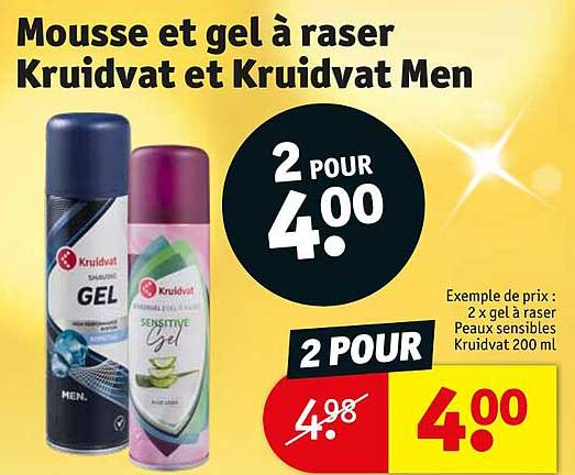 mousse et gel à raser kruidvat et kruidvat men