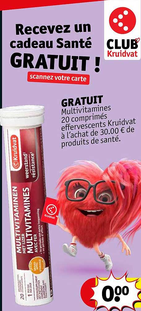 multivitamines 20 comprimés effervescents kruidvat