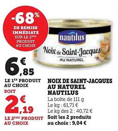 noix de saint-jacques au naturel nautilus