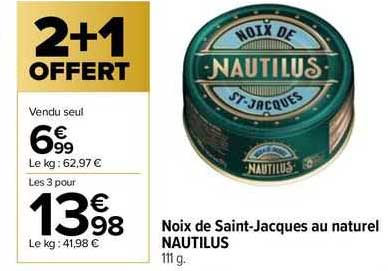 noix de saint-jacques au naturel nautilus