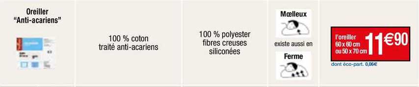 Oreiller "anti-acariens"